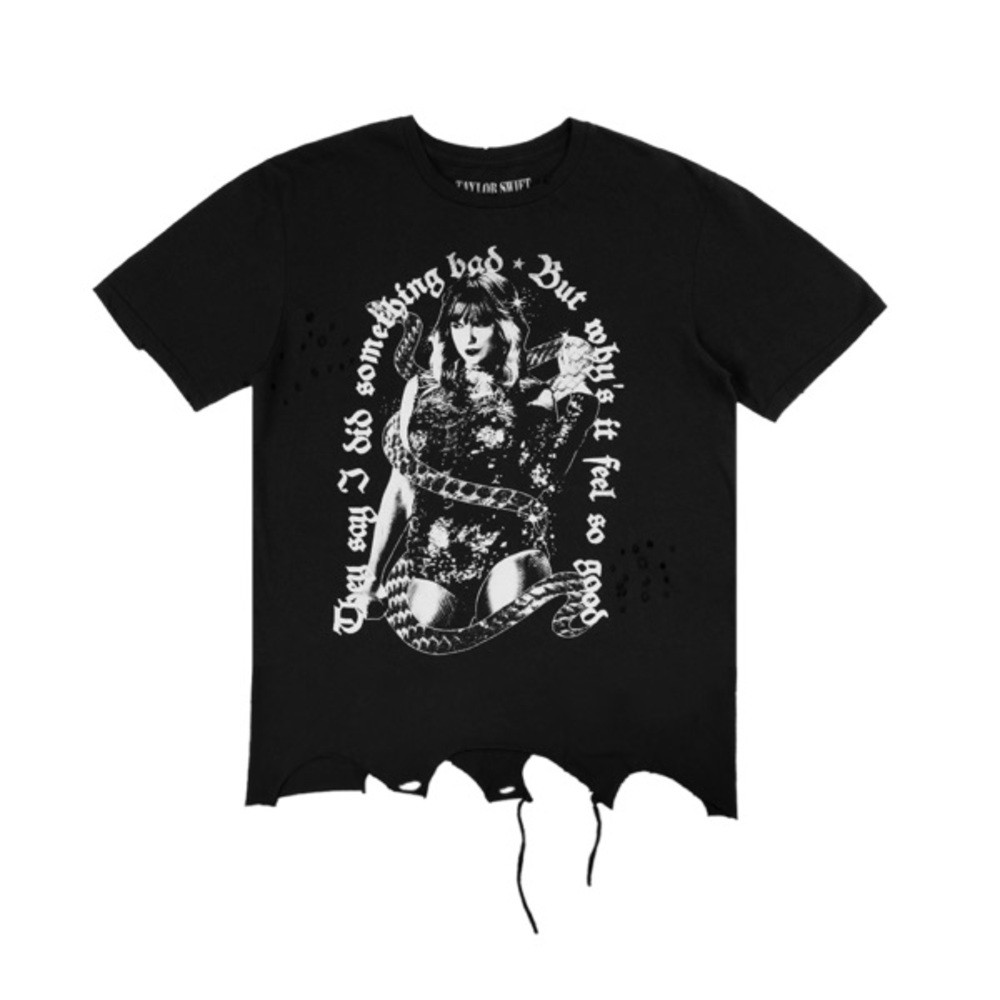 Taylor Swift Black Reputation Something Bad Distressed Shirt